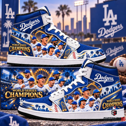 Los Angeles Dodgers World Series Champions High Top JD1 — Baseball Fan Shoes