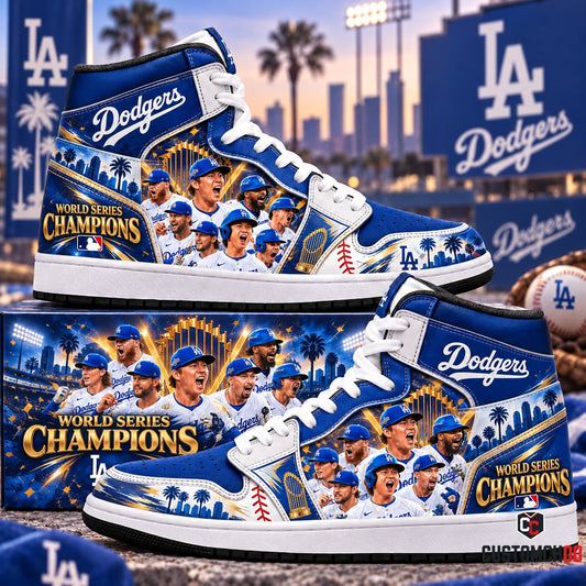 Los Angeles Dodgers World Series Champions High Top JD1 — Baseball Fan Shoes