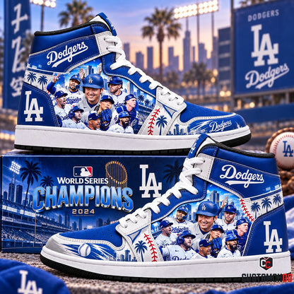 Los Angeles Dodgers World Series Champions High Top JD1 — Baseball Fan Shoes