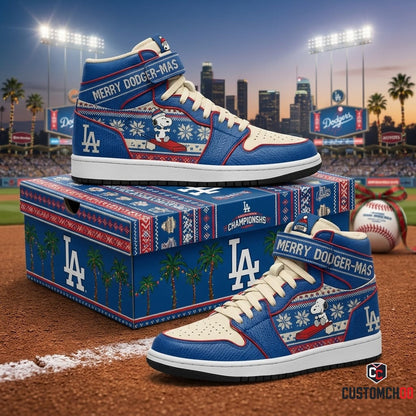 Los Angeles Dodgers Snoopy-Inspired Christmas Fan JD1